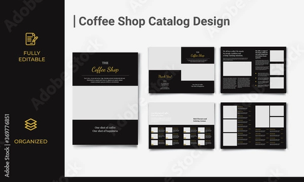 Fototapeta Coffee Shop Catalog Brochure Template Coffee Menu Design Shop Menu Brochure Coffee Shop Menu Layout