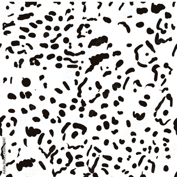 Fototapeta Leopard spotted texture vector illustration. Seamless pattern
