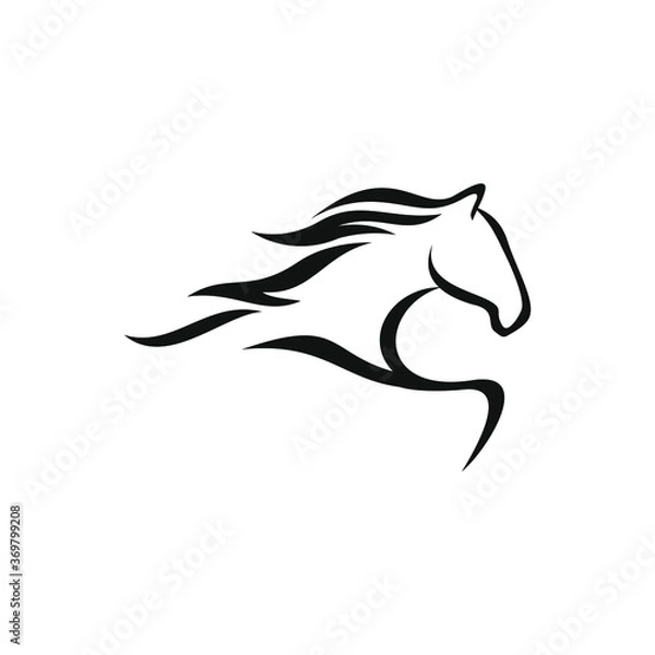 Fototapeta simple horse logo vector template
