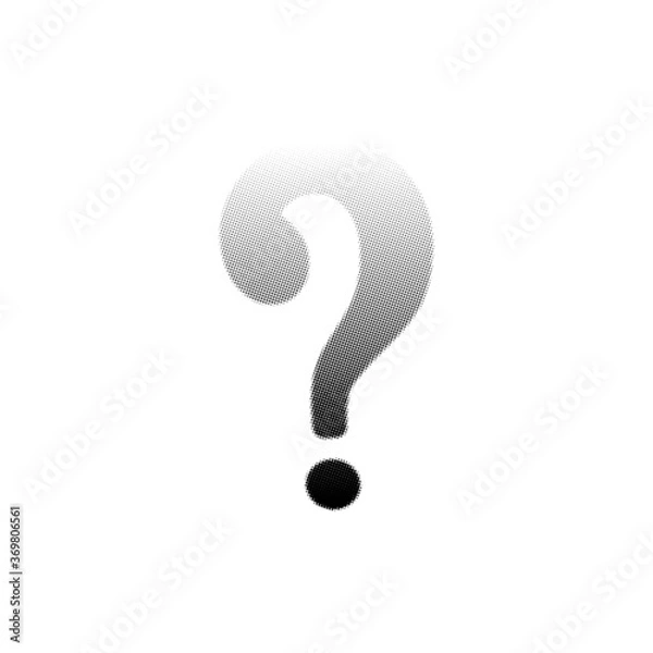 Fototapeta 3d question mark Halftone question shape with fading gradient. 
