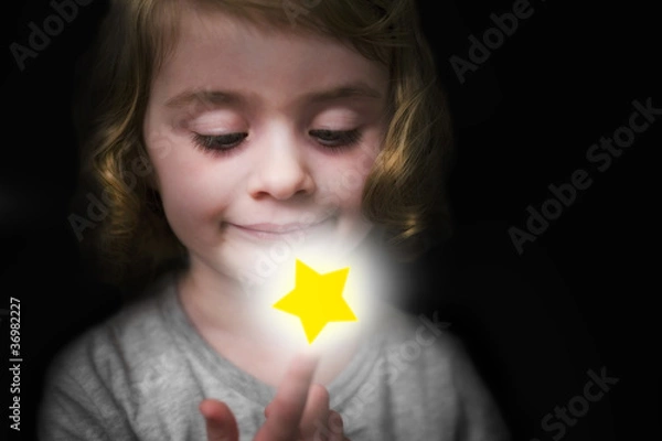 Obraz Bambina che guarda una stella