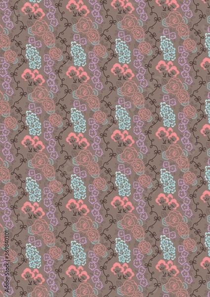 Obraz 花模様パターン06（ダーク）