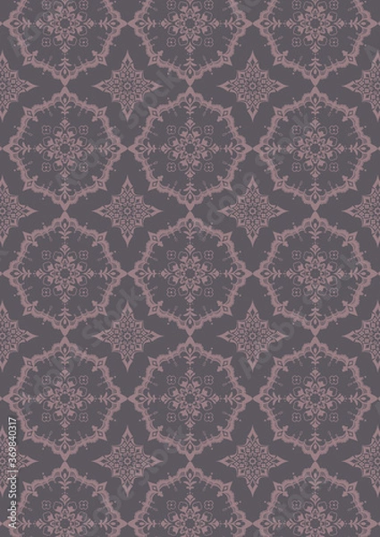 Obraz 花模様パターン07（ブラウン）