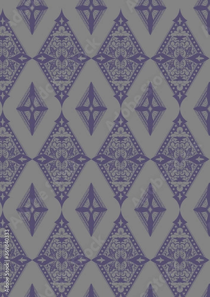 Obraz 花模様パターン08（グレー）