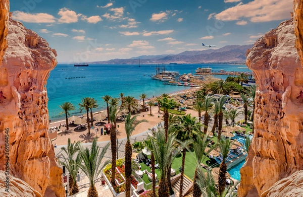 Obraz Serene day at a sandy beach of the Red Sea, Middle East