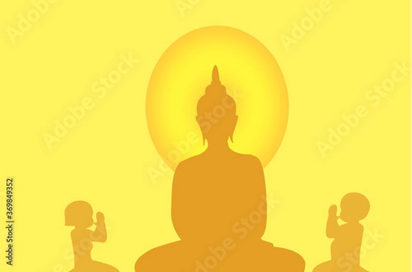 Fototapeta Buddha images in Thai temples worship on the holy day