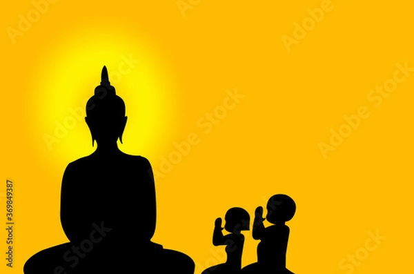 Fototapeta Buddha images in Thai temples worship on the holy day