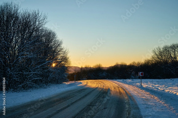 Fototapeta Image of a winter road.
