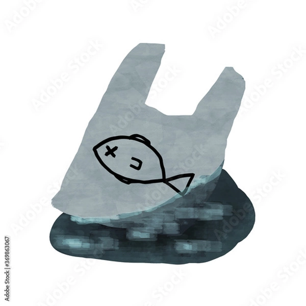 Fototapeta 海洋汚染　レジ袋