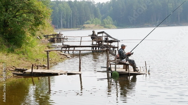 Obraz fishing on the river