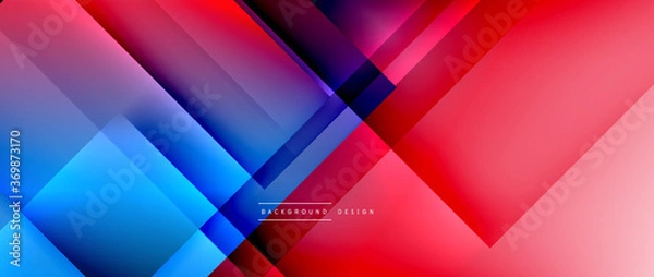 Obraz Square shapes composition, fluid gradient geometric abstract background. 3D shadow effects, modern design template