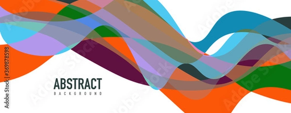 Fototapeta Fluid wave colorful abstract background. Dynamic colorful vibrant vector design