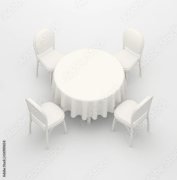 Fototapeta Empty white round table.