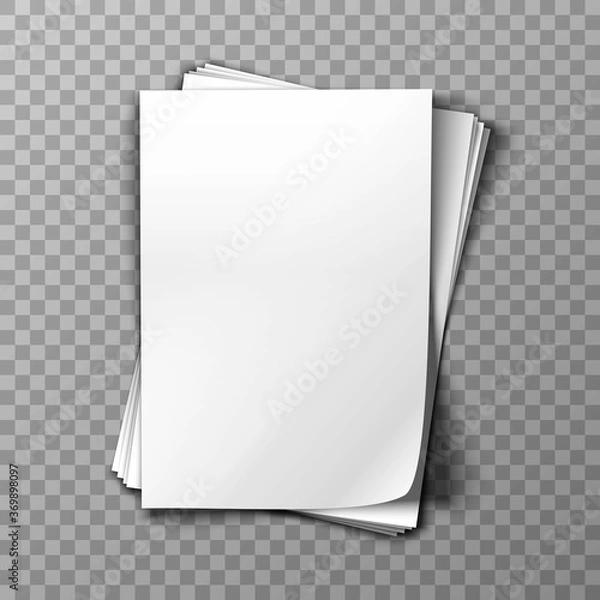 Fototapeta 3d realistic vector pale of white paper on transparent background.