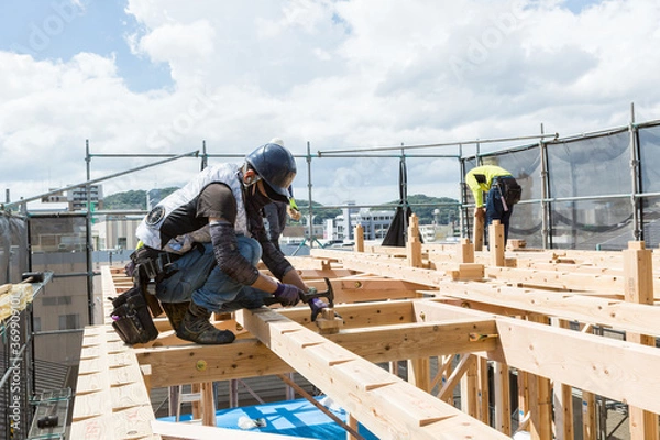 Fototapeta 棟上げ