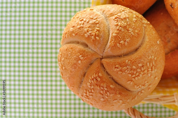 Obraz Bread rolls background(with copy space )