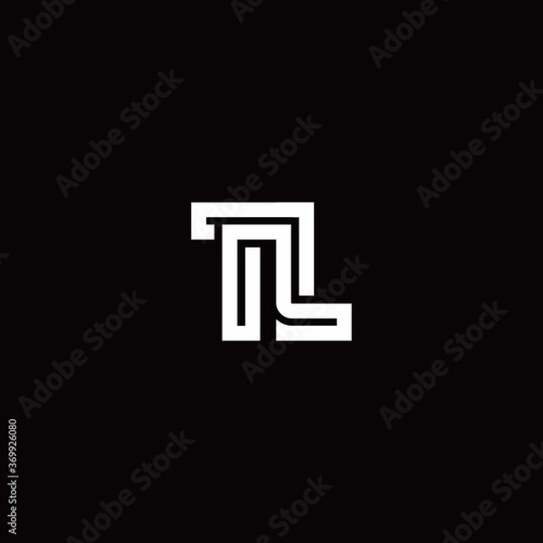 Fototapeta TL monogram logo with abstract line