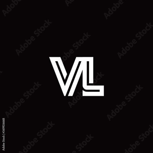 Obraz VL monogram logo with abstract line