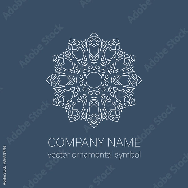 Obraz Geometric logo template. Vector linear arabic ornamental symbol
