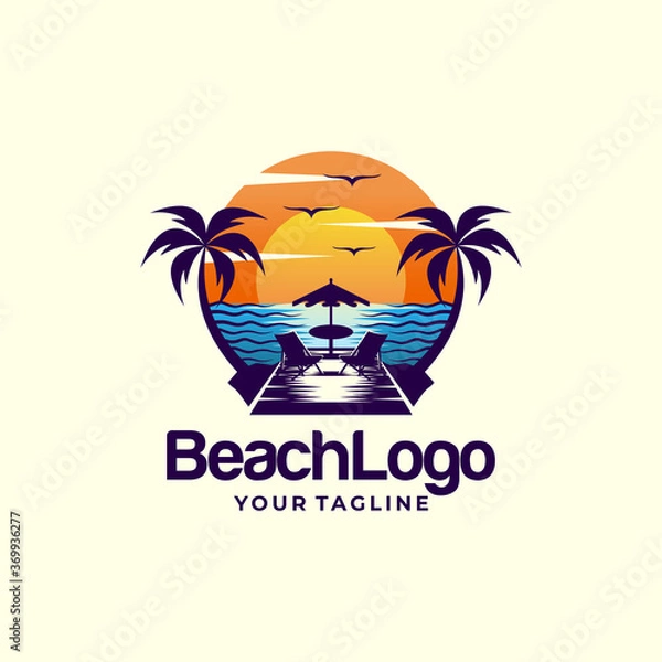Obraz Beach logo design Vector template