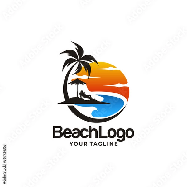 Obraz Beach logo design Vector template