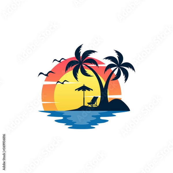 Obraz Beach logo design Vector template