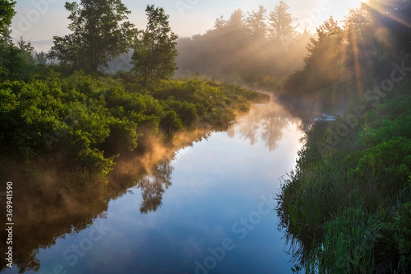Obraz Sunrays over Kunjamuk Bay Adirondacks
