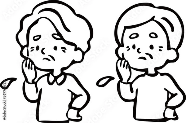 Fototapeta 困るおじいさんとおばあさん