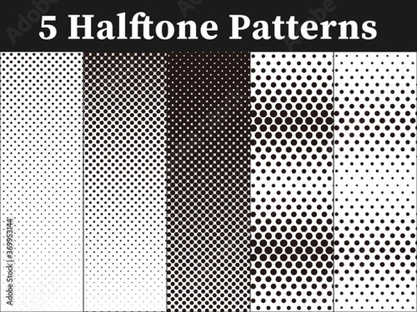Fototapeta ハーフトーンパターン 5種セット