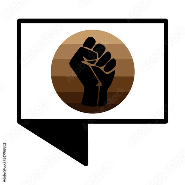 Fototapeta Symbol of the black freedom movement. Black lives matter. Movement for freedom and equality. Flat vector illustration.