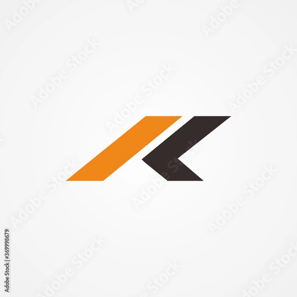 Fototapeta K Letter Logo concept. Creative Minimal emblem design template. Universal elegant icon. Premium business finance logotype. Graphic Alphabet Symbol for Corporate Business Identity. Vector element
