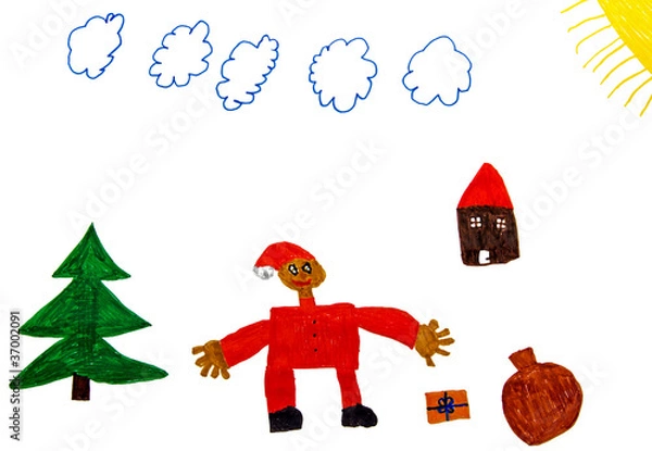 Obraz Kinderzeichnung Weihnachten