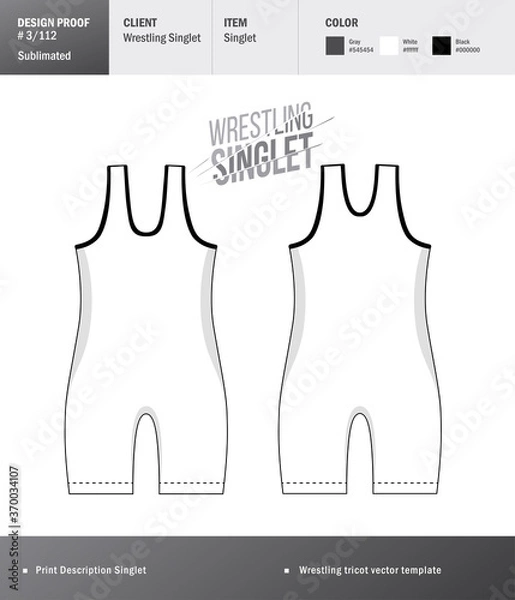 Obraz Singlet vector template. Wrestling tricot design template