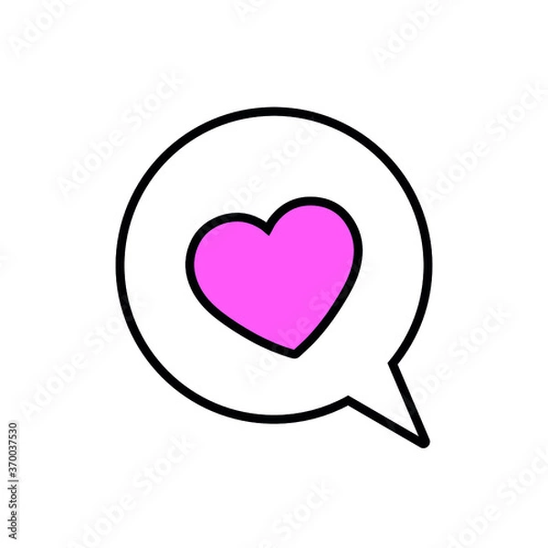 Obraz Heart icon set. Love vand meessage vector collection.
