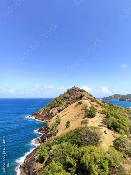 Fototapeta Beautiful view of Pigeon Island National Park, Saint Lucia