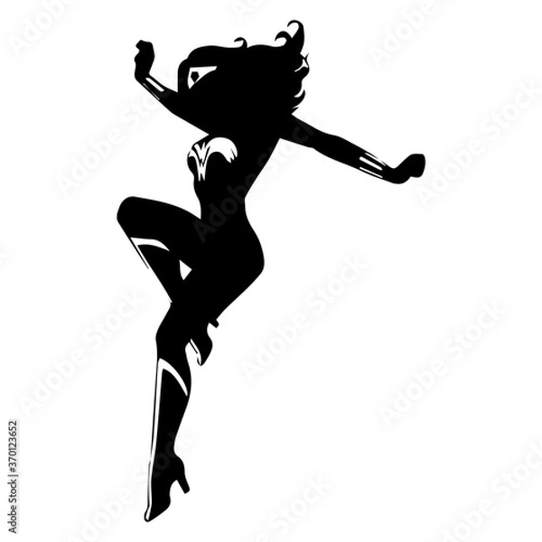 Obraz silhouette of a girl jumping