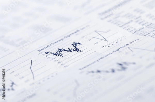 Obraz Business graph in newspaper