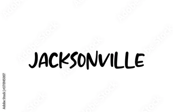 Fototapeta Jacksonville city handwritten typography word text hand lettering. Modern calligraphy text. Black color