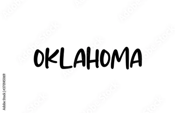 Fototapeta Oklahoma city handwritten typography word text hand lettering. Modern calligraphy text. Black color
