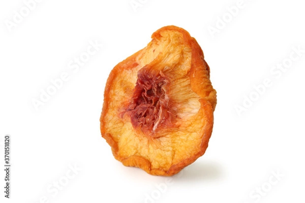 Fototapeta One slice of dried peach isolated on white