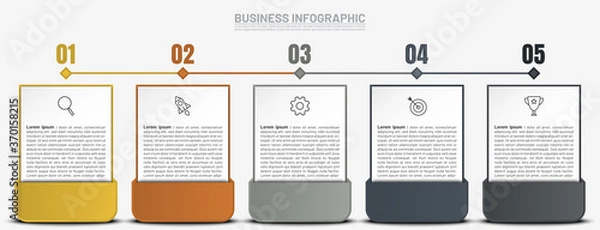 Fototapeta Infographic template business presentation with 5 steps