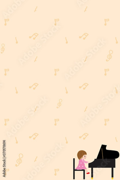Fototapeta ピアノを弾く女の子の壁紙