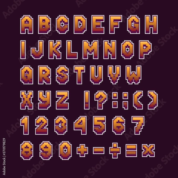 Obraz Pixel retro 8 bit alphabet