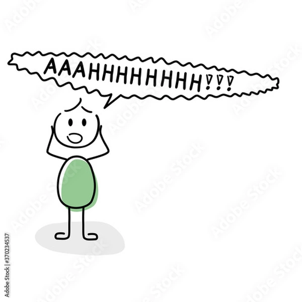 Fototapeta Comic Style schreiender Mensch Vektor Grafik mit Strichmännchen aus verschiedene Bereichen. Verwendbar für Präsentationen, Graphiken, Poster oder Logos. 