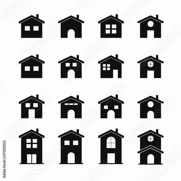 Fototapeta House Icon Set. House vector illustration symbol with black color.