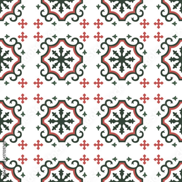 Obraz seamless pattern with red and white flowers