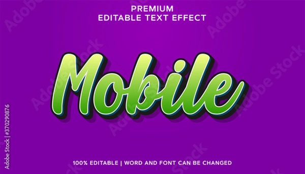 Obraz Mobile Premium Green Editable Font Text Effect
