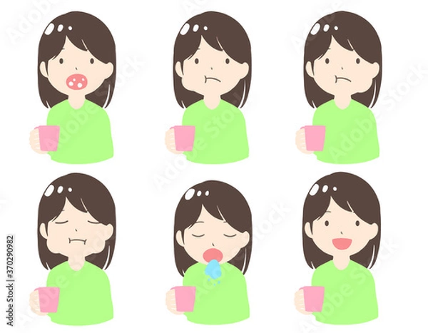 Obraz うがいをする女性　線無し