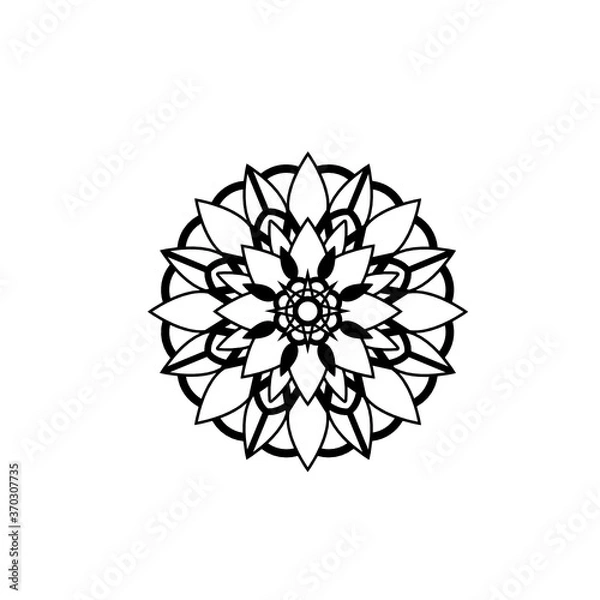 Obraz Illustrated Flower Mandala Silhouette Vector 