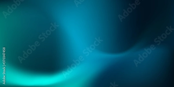 Obraz Abstract dark teal background with light wave. Blurred turquoise water backdrop. Vector illustration for your graphic design, banner, wallpaper or poster, website